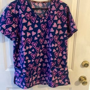 Divine Stretch V Neck scrubs top; size L; 93% poly/7% span - preowned
